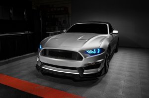 Ford Mustang Headlight Assembly - ORACLE Lighting - Black Series - Dynamic ColorSHIFT - `18-`23